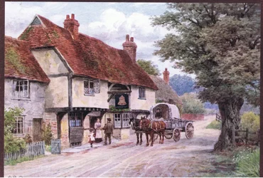 The Bell Inn, Waltham St Lawrence, from The Cottages and the Village Life of Rural England published by Dent & Sons Limited, 1912